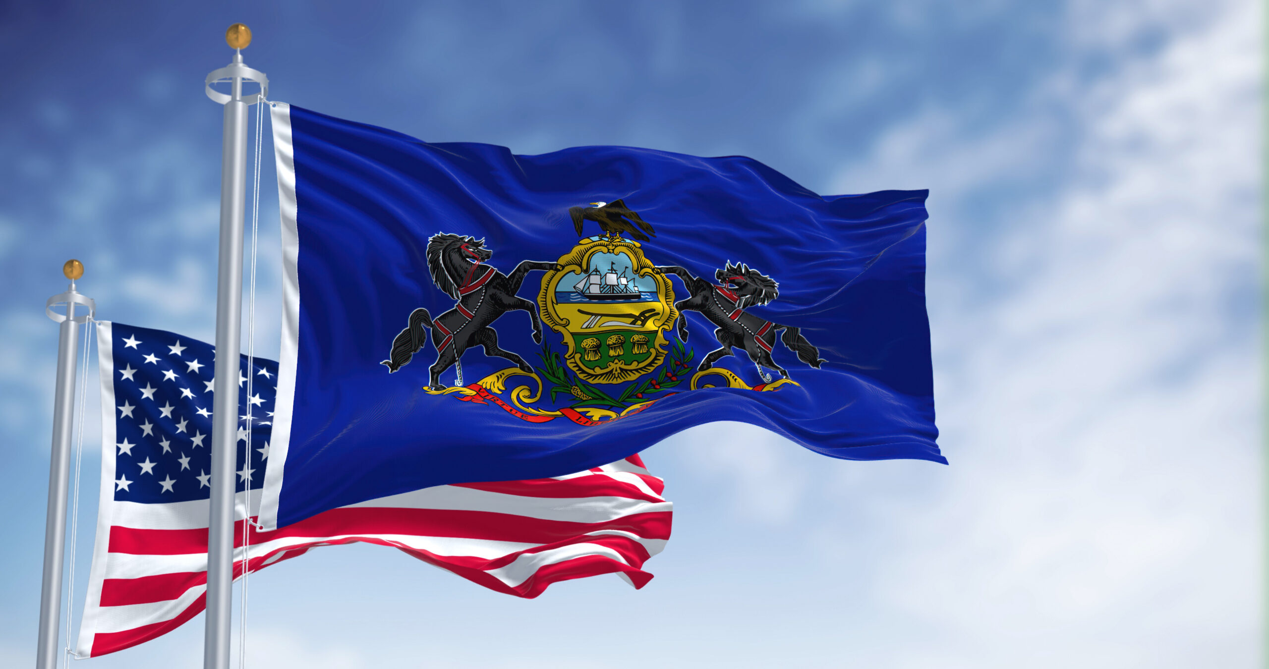PA and US flags